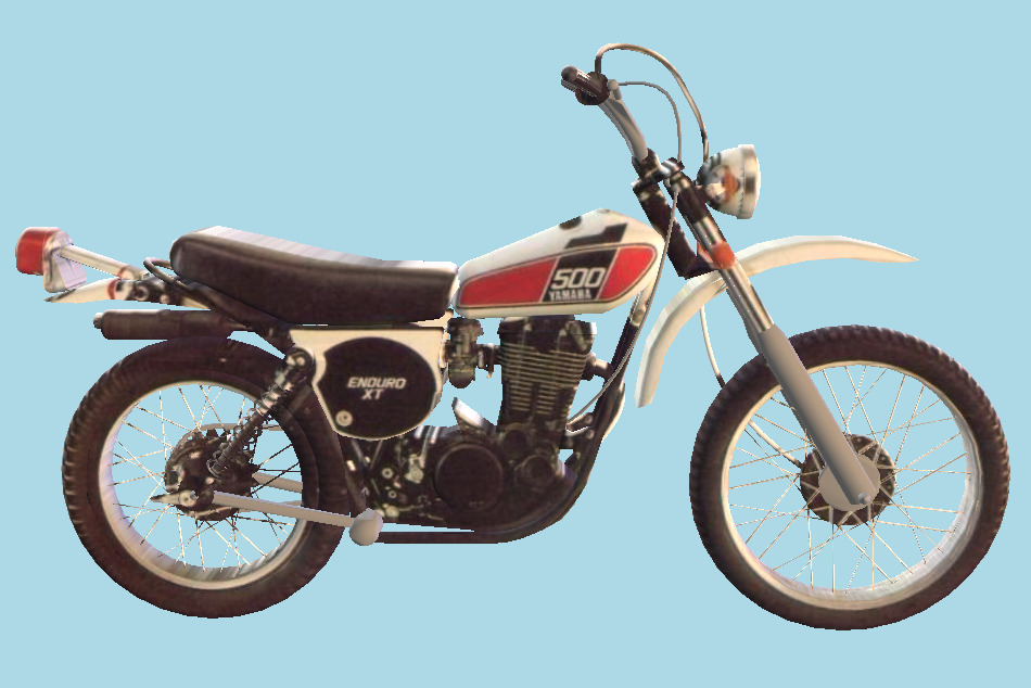 XT500 Motorcycle Bike 3d model