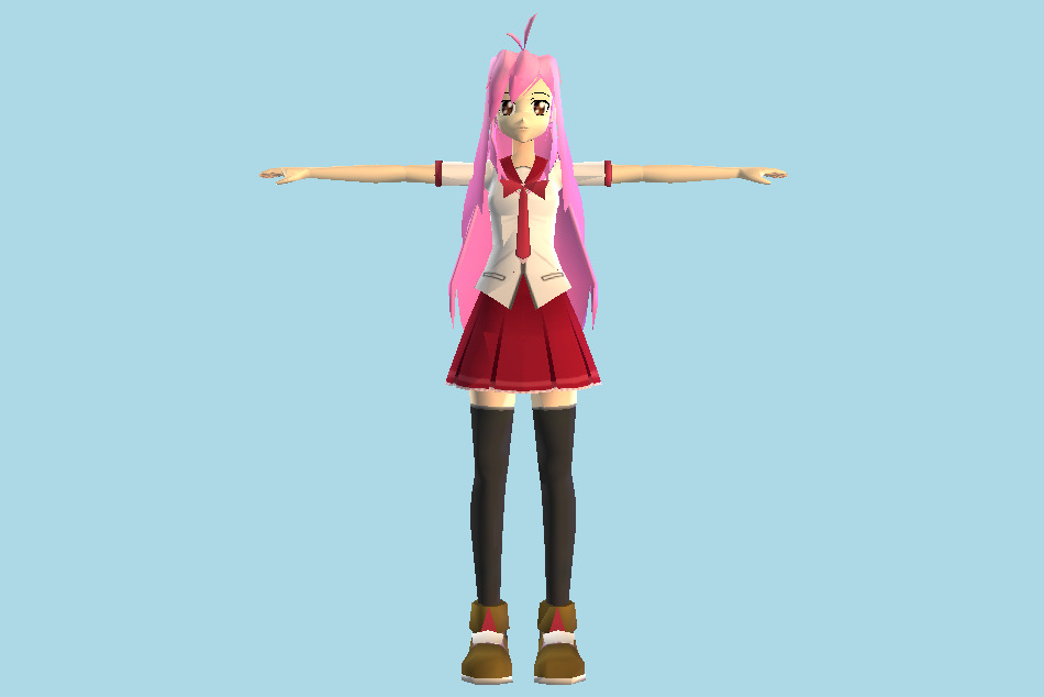 Aime Girl Student Lowpoly 3d model