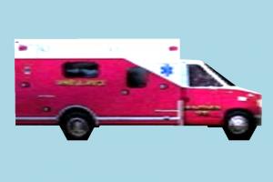 Truck Very Low-poly truck, vehicle, carriage, ambulance, low-poly, hospital