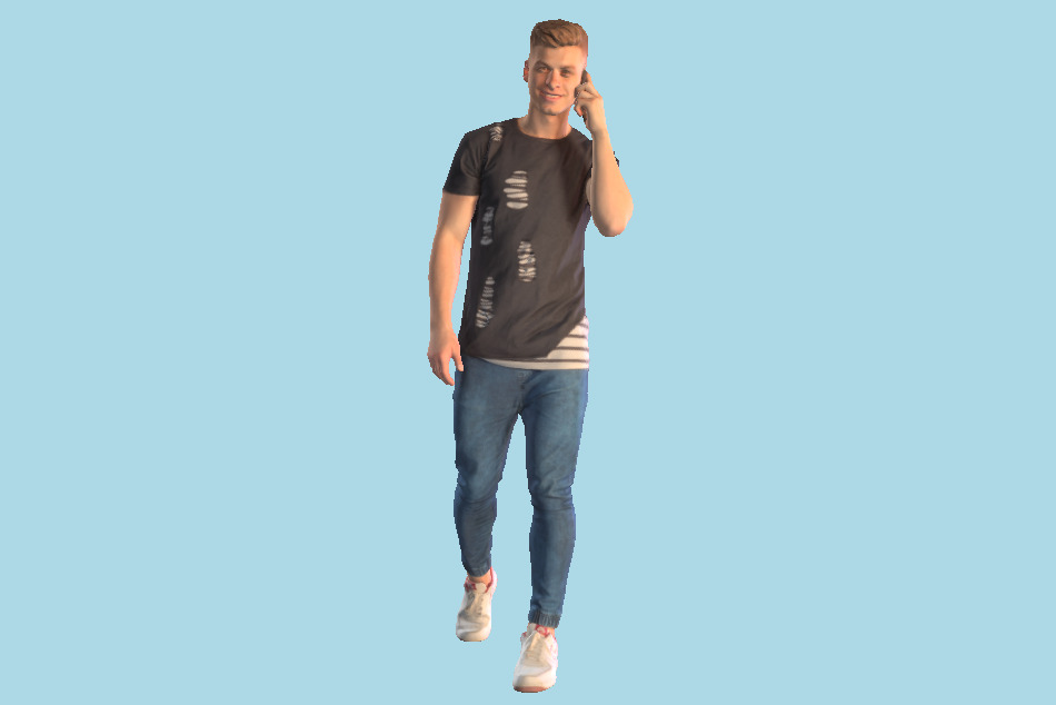 Handsome Man Talking on the Phone 33 3d model