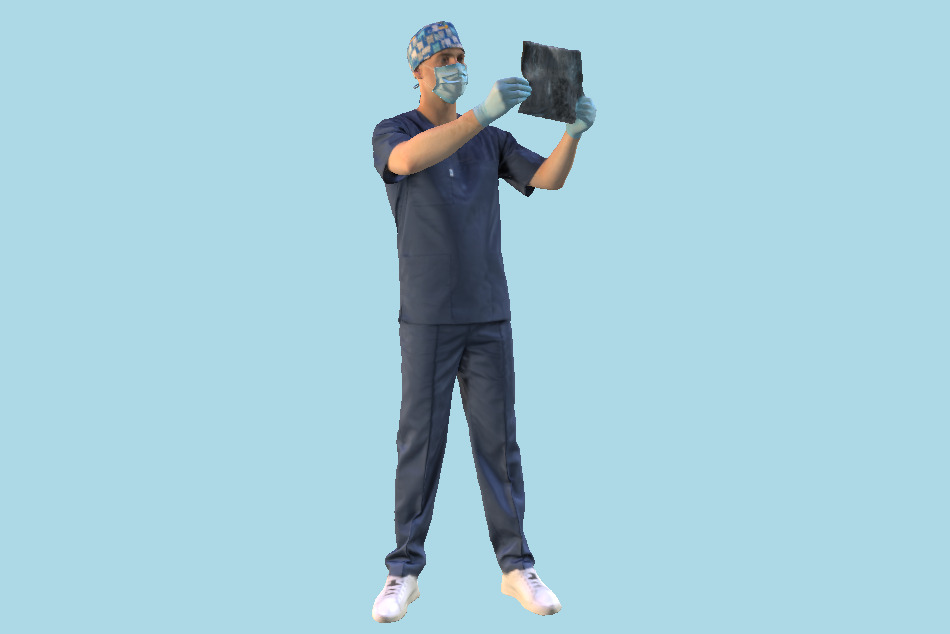 Surgeon Doctor is Inspecting x-ray 111 3d model
