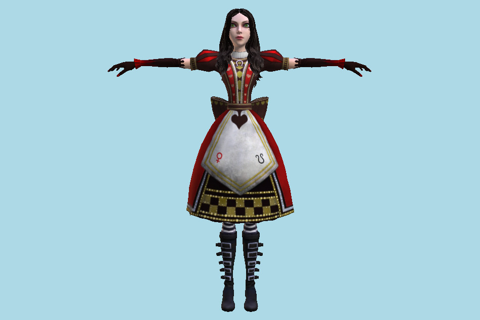 AMR - Alice Madness Returns - Alice Wonderland Royal Suit 3d model