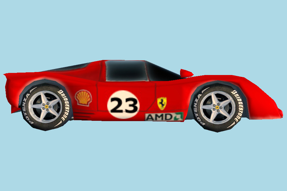 Ferrari 330 P4 Race Car (Cartoon) 3d model