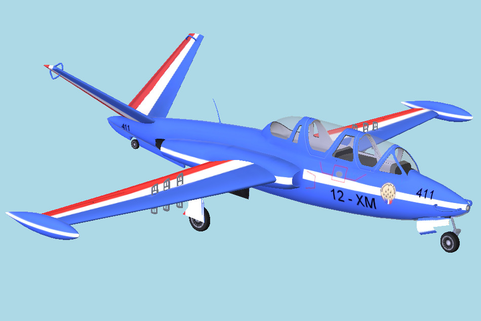 Fouga CM 170 Magister Aircraft 3d model