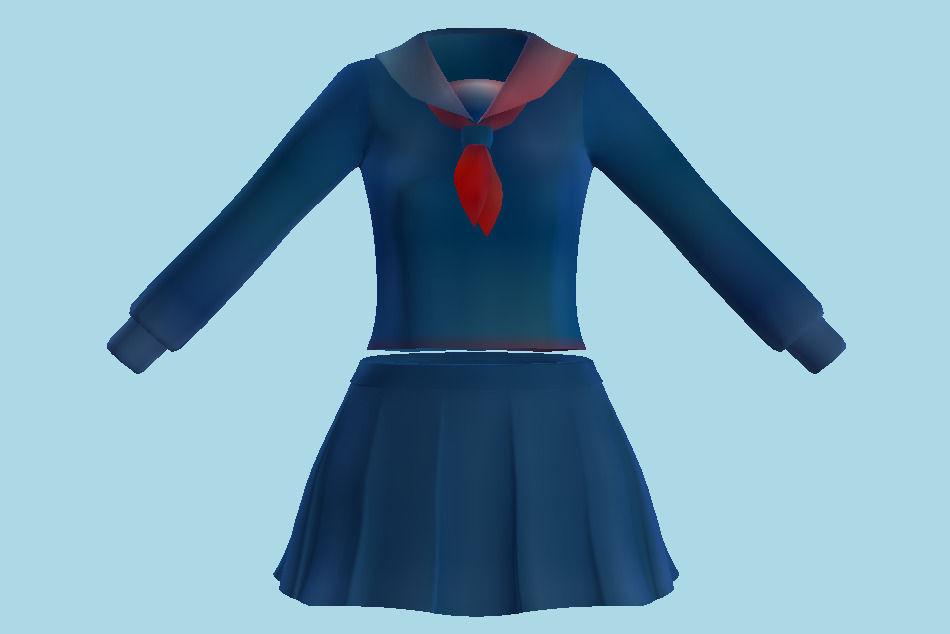School Uniforms for girls 3d model