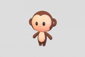 Character015 Monkey monkey, toon, cute, little, baby, kid, toy, chimpanzee, mascot, ape, zoo, jungle, character, cartoon, animal