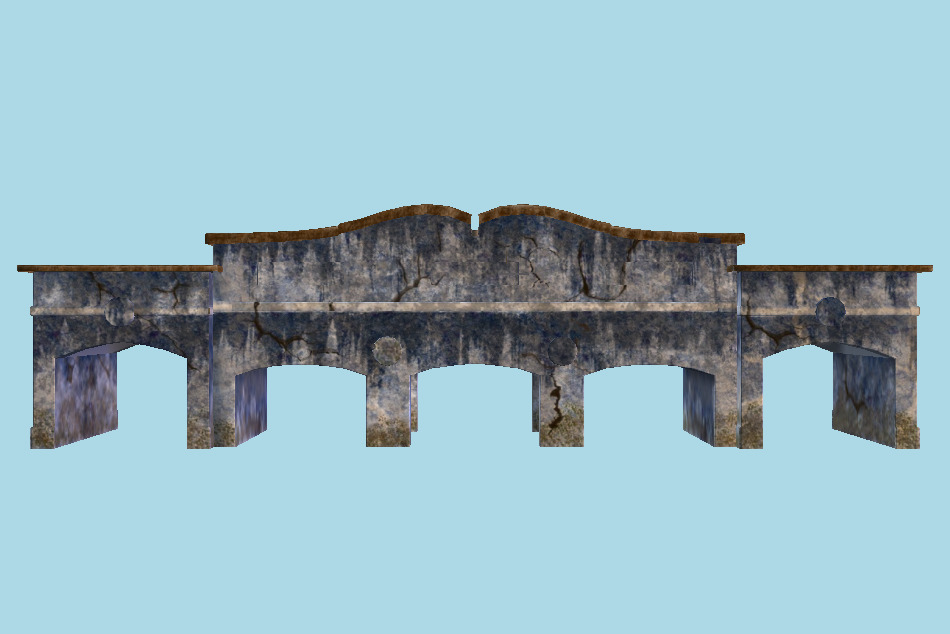 Big Gate with Neon Sign 3d model