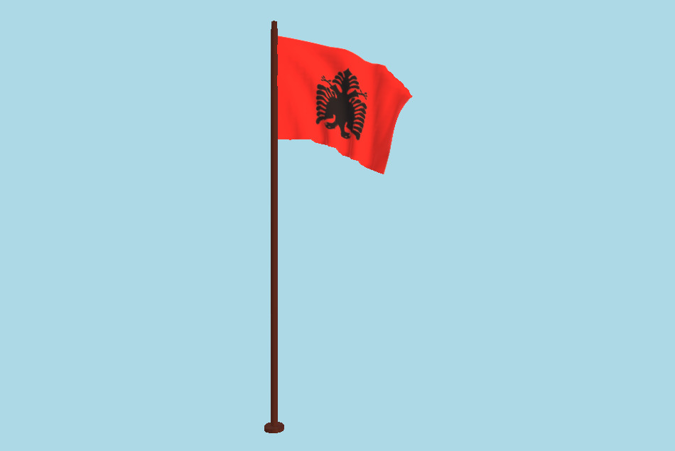 Albania Flag Animated FBX Free 3d model