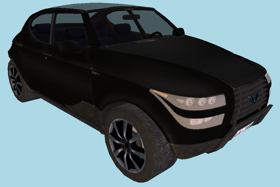 SUV Racing Sportive Car with Interior details 3d model