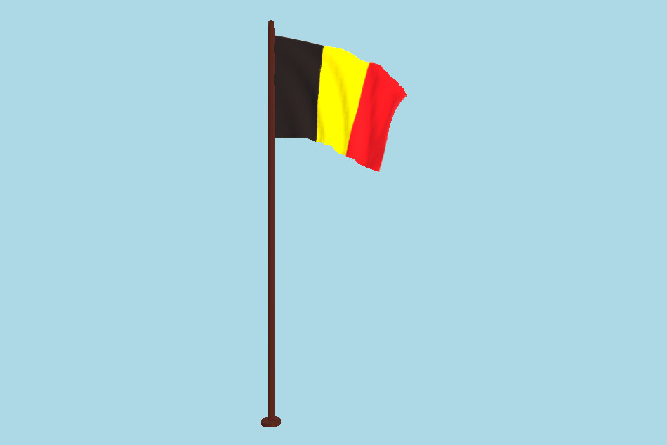 Belgium Flag Animated FBX Free Download 3d model