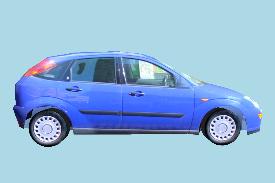 Low poly Blue Car 3d model