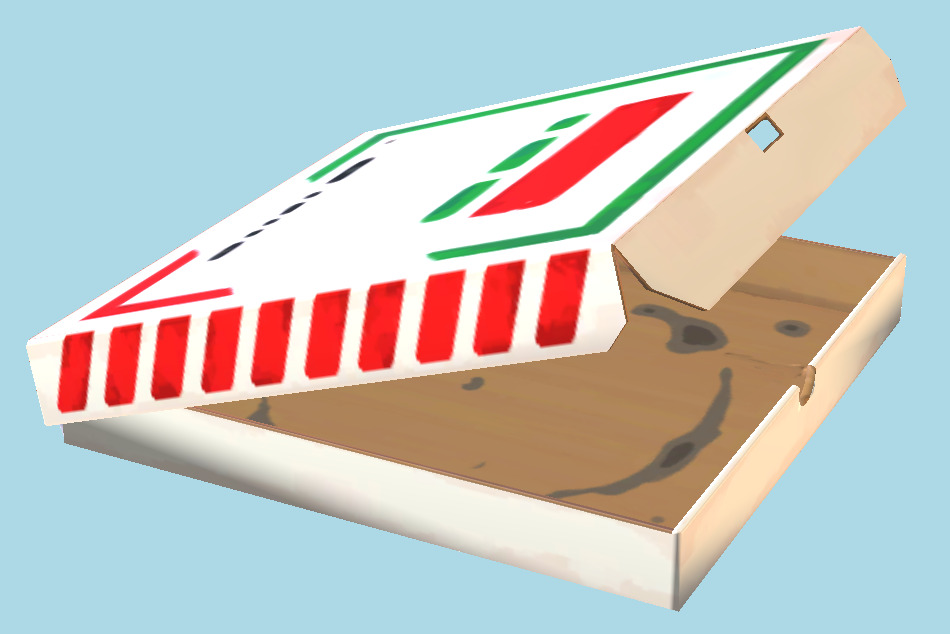 Pizza Box Lis Popped 3d model