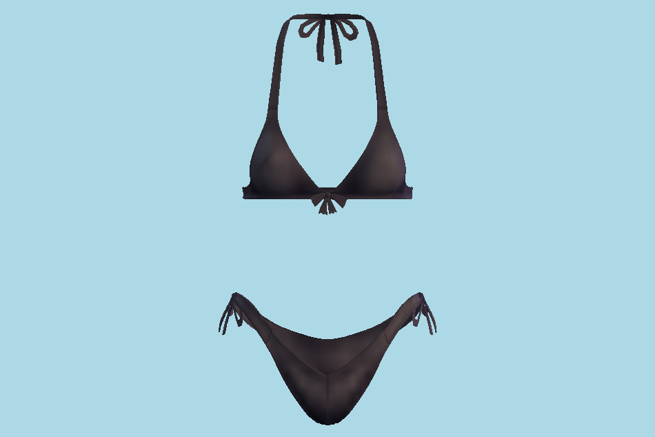 Black Bikini Swimwear 3d model