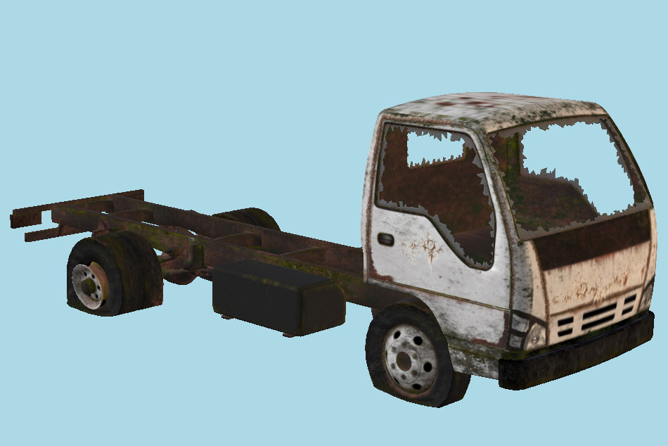 Old Wrecked Truck 3d model