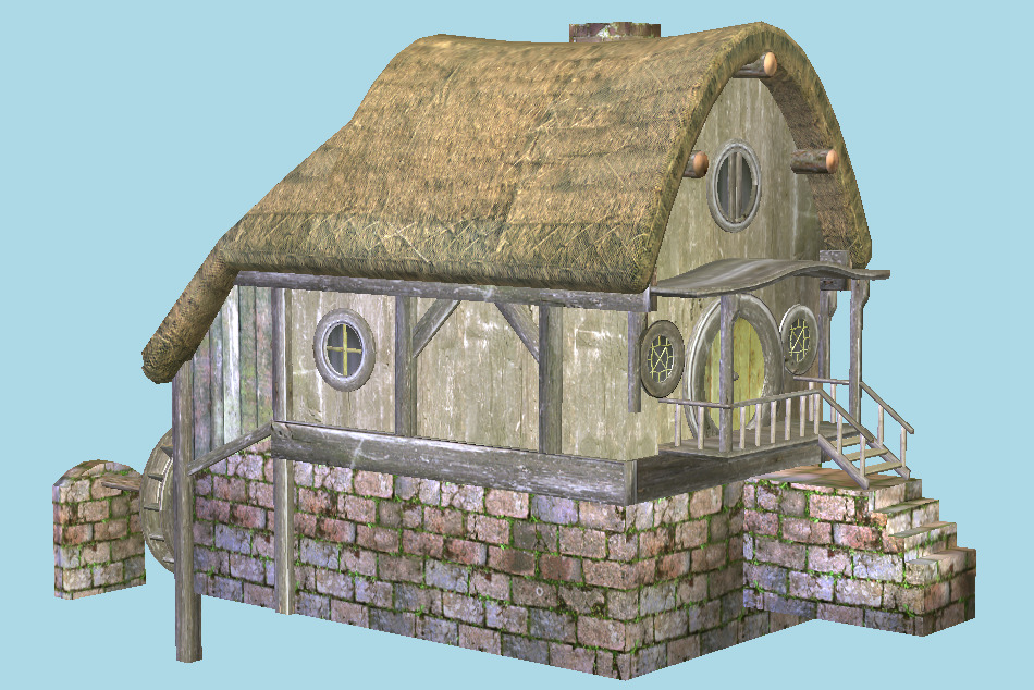 Hobbit Village House Mill 3d model
