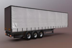 Trailer for Truck (Low Poly) truck, land, gasoline, trailer, traffic, transport, urban, road, volvo, mercedes, scania, maz, iveco, vehicle, car, city, street