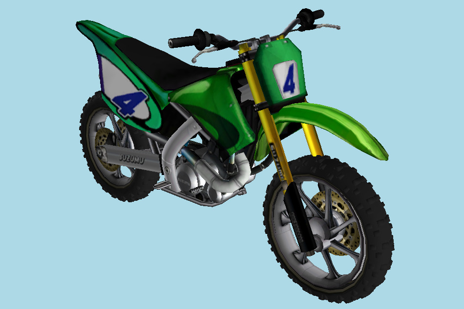 Suzumu Bike Motorcross Green 3d model