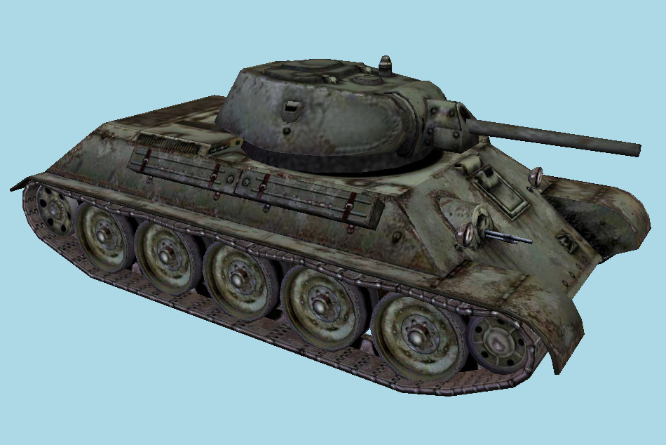 Russian T-34-76 Tank 3d model