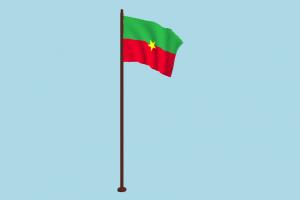 Burkina Faso Flag Animated flag, animated, fbx, free