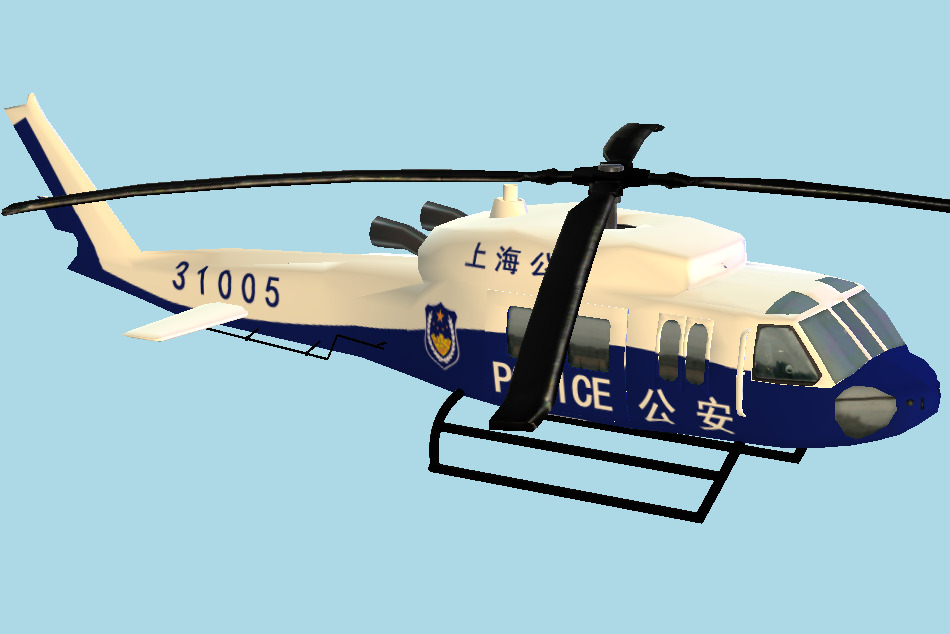 China Police Helicopter 3d model