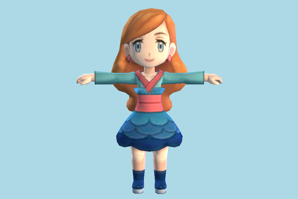 Pokemon X / Y Furisode Girls 3d model