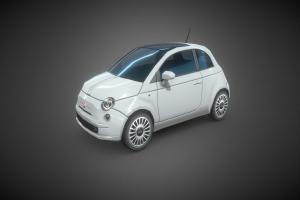 Fiat 500 prop, italian, realistic, europe, game-model, asset, pbr, lowpoly, car