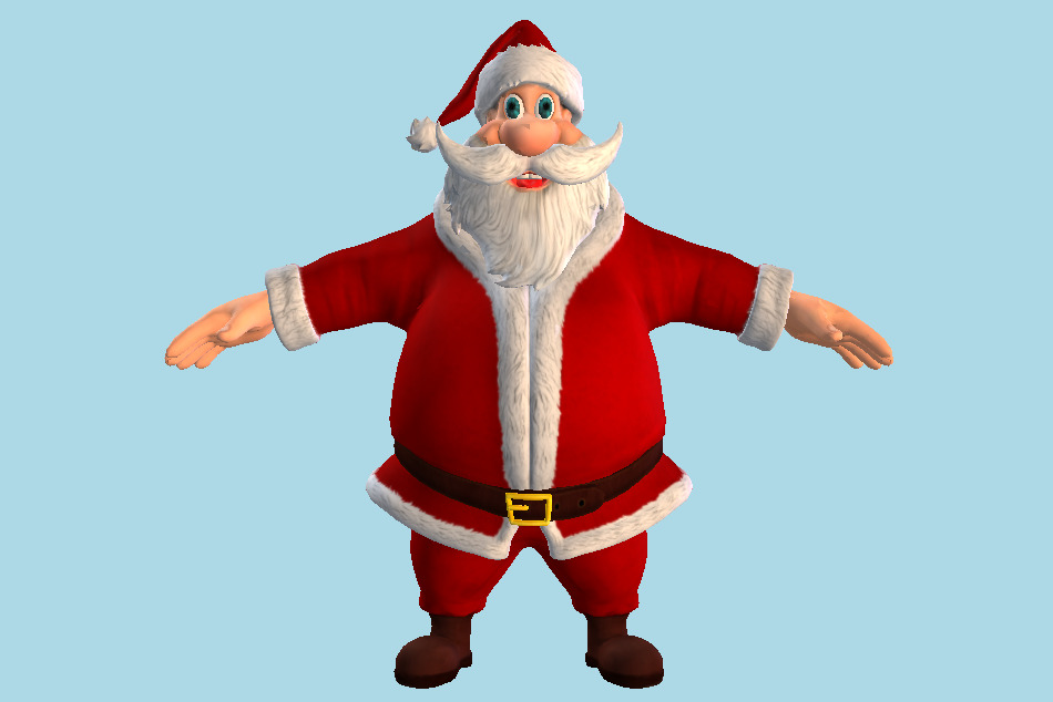 Santa Claus with a Beautiful Beard 3d model