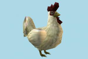 Chicken rooster, hen, chicken, poultry, bird, air-creature, lowpoly
