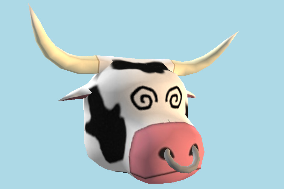 Roblox Mad Cow Head Low-poly 3d model
