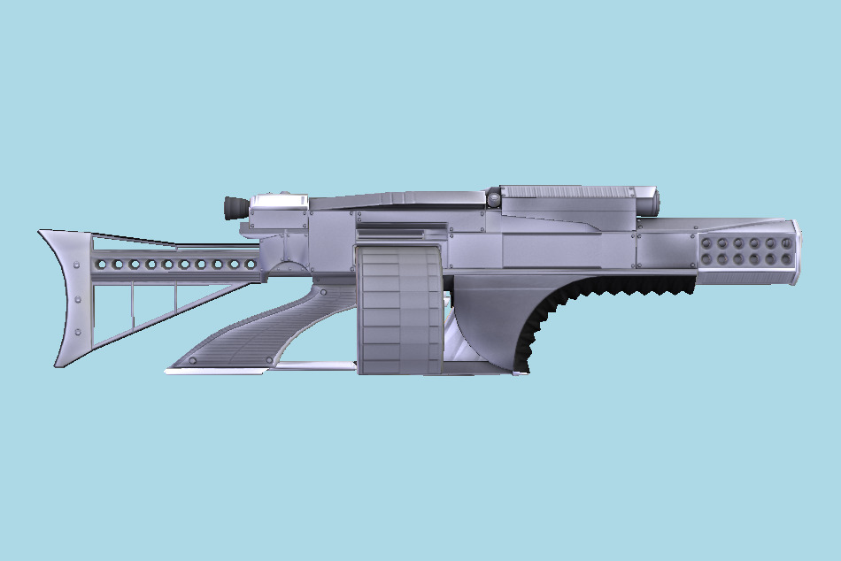 Futuristic Weapon Concept Low-Poly 3d model