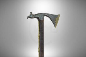 Tytus Chałubiński's tourist-type Shepherd’s axe poland, woodworking, stick, craft, engraving, 1873, brass, journey, iron, forging, mountains, tatra, 19th-century, 1870s, shepherds, zakopane, axe, wood, ciupaga
