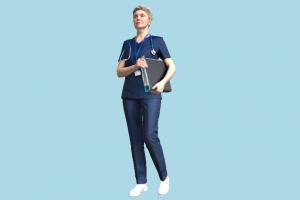 Female Doctor scanned-model, scanned, girl, doctor, nurse, hospital, realistic, uniform, surgery, pretty, medical, woman, lady, female, character, posing, human, people