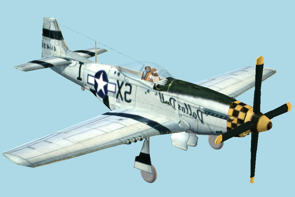 P-51 Mustang Rigged 3d model