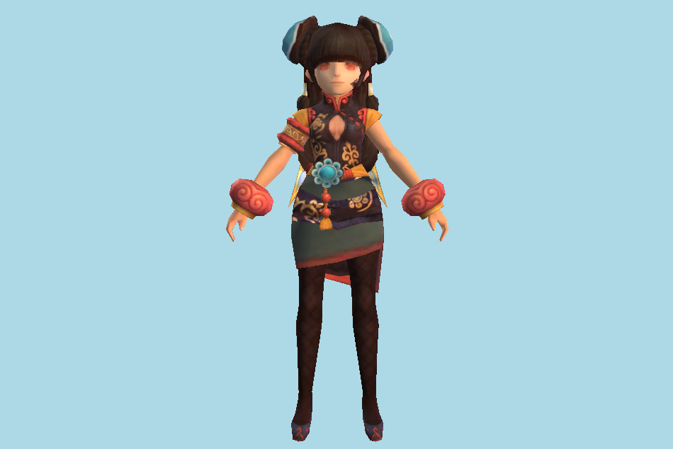 Anime Gladiator Girl Character 3d model