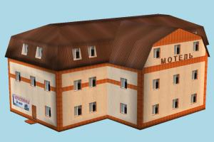 Hotel hotel, motel, house, home, building, build, apartment, flat, residence, domicile, structure, papertoy, russian, roadside, lowpoly