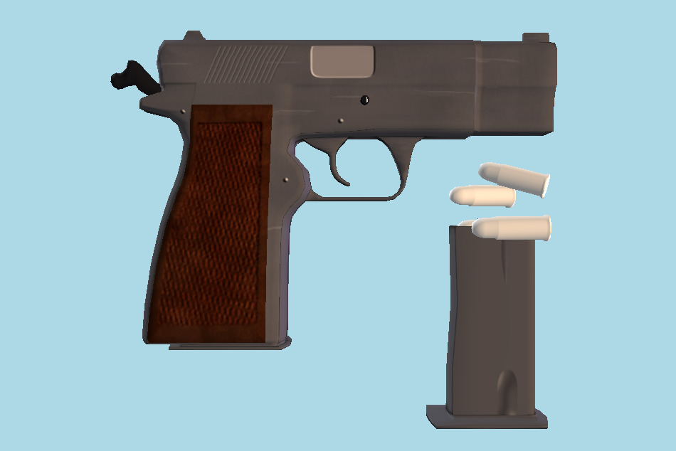 Semi Automatic Hand Gun Pistol 3d model
