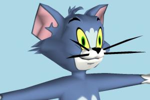 Tom tom-and-jerry, tom, jerry, cat, animal-character, character, cartoon, lowpoly