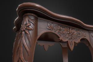 Small Victorian Table victorian, vintage, ornament, antique, furniture, vr, gothic, old, mansion, carved, game-ready, 19th-century, carvings, substancepainter, substance, low-poly, asset, low, poly