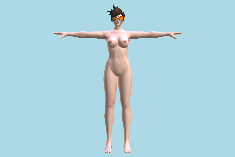 Tracer Girl Nude 3d model