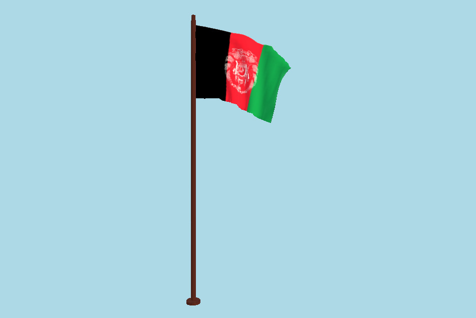 Afghanistan Flag Animated FBX Free 3d model