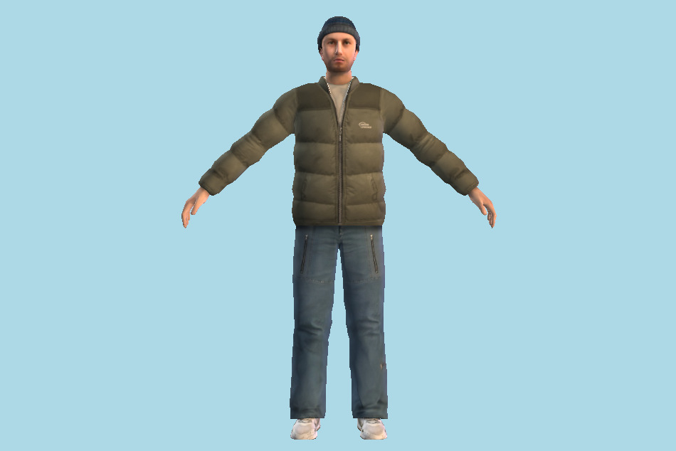 Young Man posing in Winter 3d model