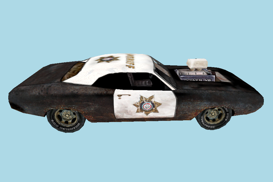Old Police Car 3d model