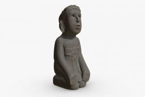 Kneeling Female Figure architectural, figurine, mexico, statue, woman, aztecs, stone, decoration, sculpture