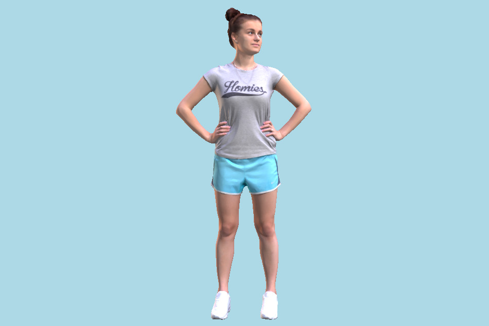 Fitness Woman in Sport Posing 3d model