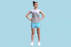 Fitness Woman scanned-model, scanned, girl, woman, fitness, sport, sporty, lady, female, posing, photogrammetry, human, people