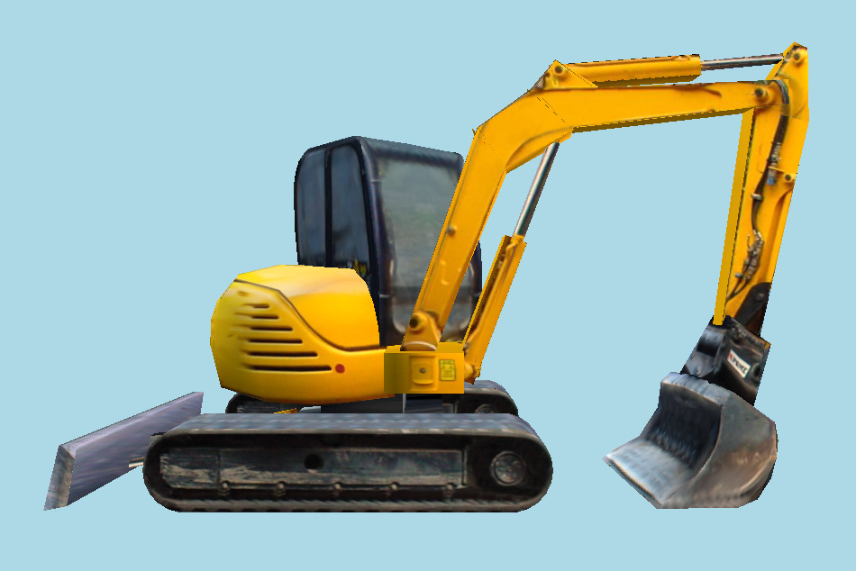 Construction machine (Tractor and Digger) 3d model