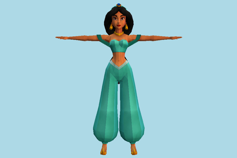 Kingdom Hearts Aladdin Jasmine Girl 3d model