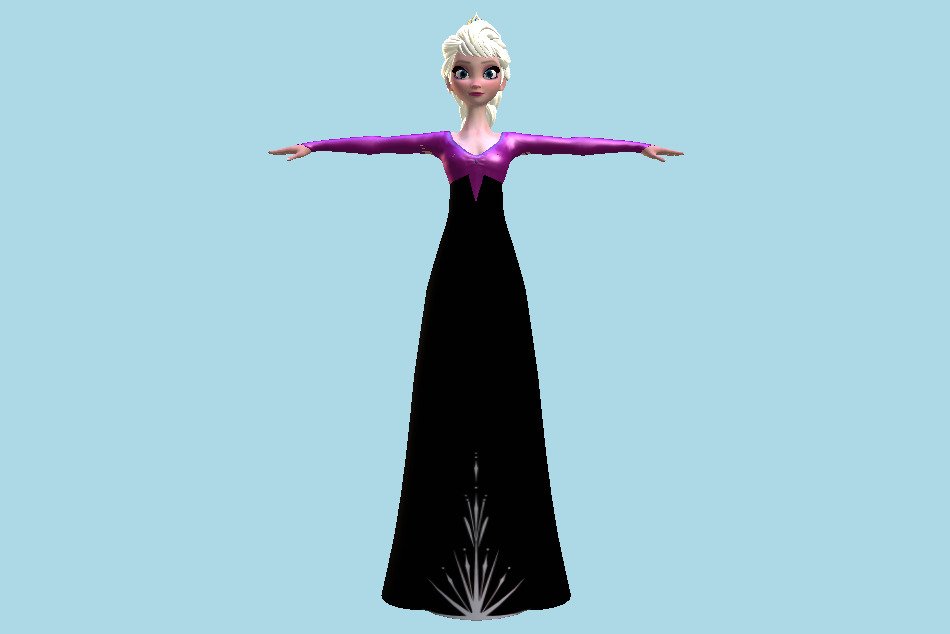 Disney Elsa Cartoon Girl 3d model