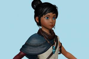 Kena Kena, toony, cartoon, female, girl, woman, people, xna, characters, rigged