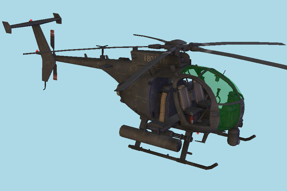 Call of Duty MW2 Sparrow Scout Military Helicopter 3d model